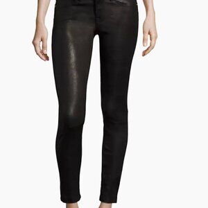 100% Lamb Leather Black Frame Pants Size 25